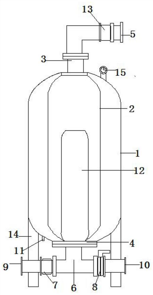 一种单向过滤隔膜供水用气压罐