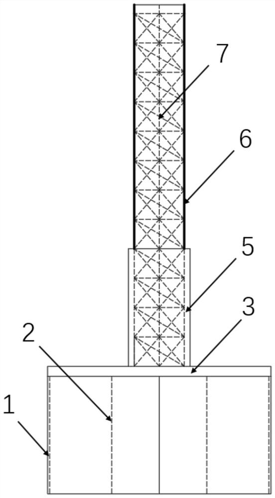 一种桁架组合式钢混筒型风电基础