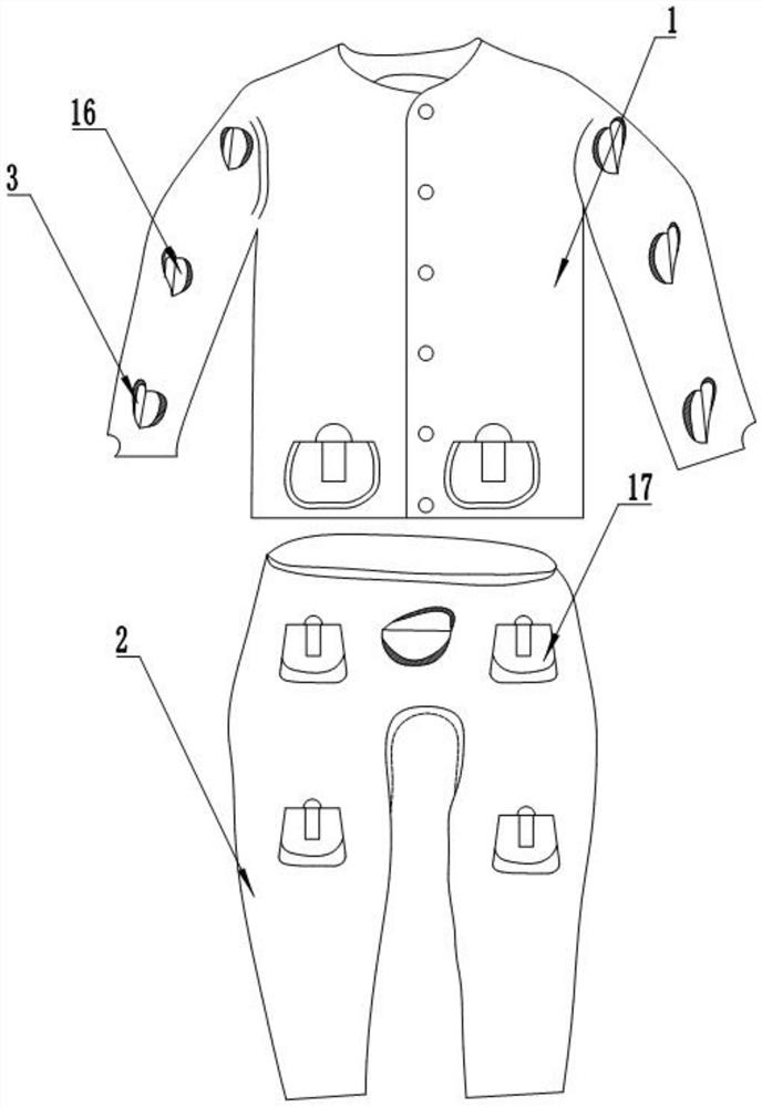 一种具有引流袋放置装置和操作窗的病员服