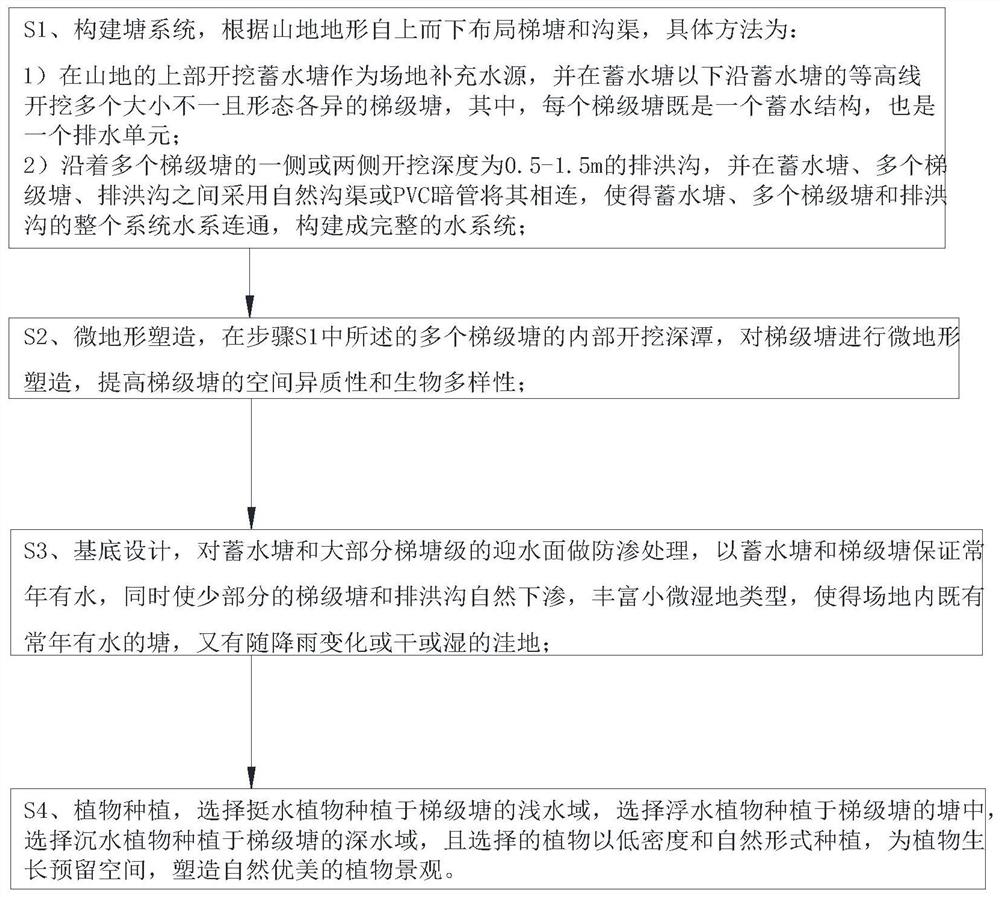 一种梯塘小微湿地的设计方法