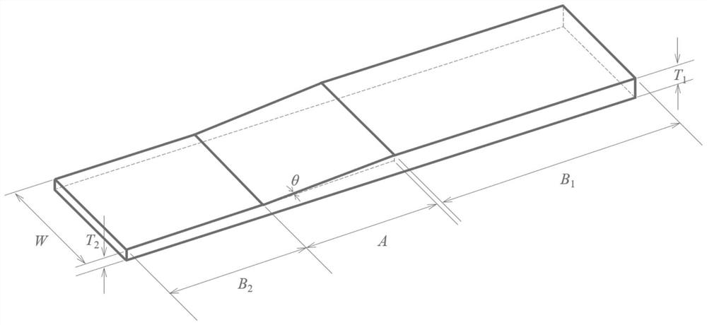 一种轧制变形后可制成标准拉伸试样的梯形板设计方法
