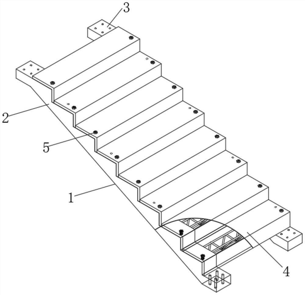 一种带钢筋桁架的轻质装配式楼梯
