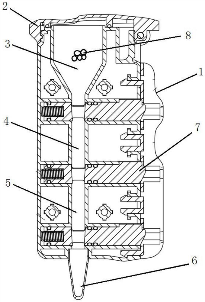 一种登革热病毒一体化快速分型卡盒