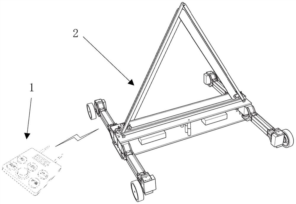 适配于三角警示牌且具有定距行驶功能的遥控支架及方法