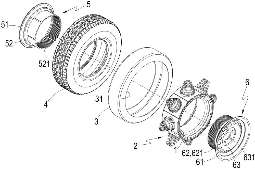 车轮弹性支撑结构