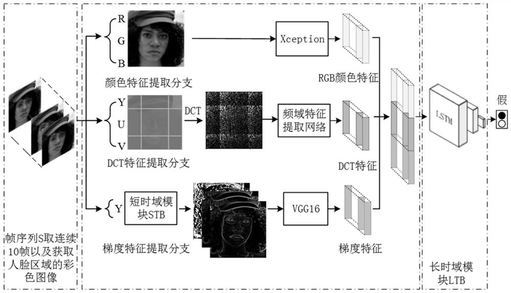 多时域多特征结合的Deepfake视频检测方法及系统