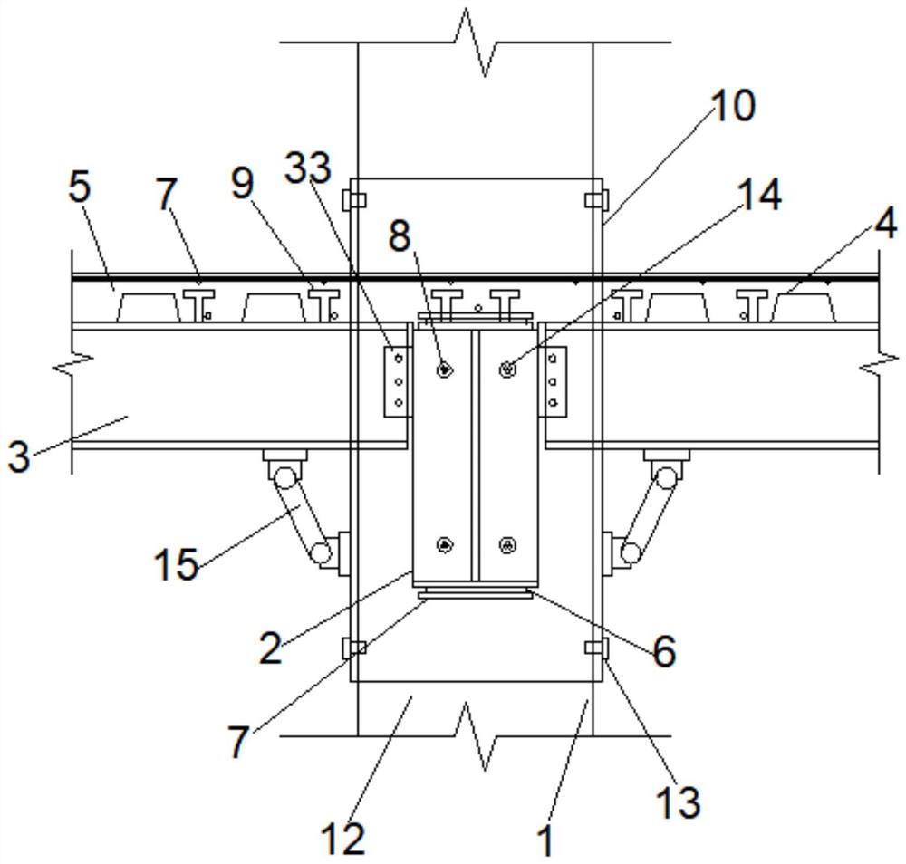 一种自复位抗侧框架与楼板的连接装置