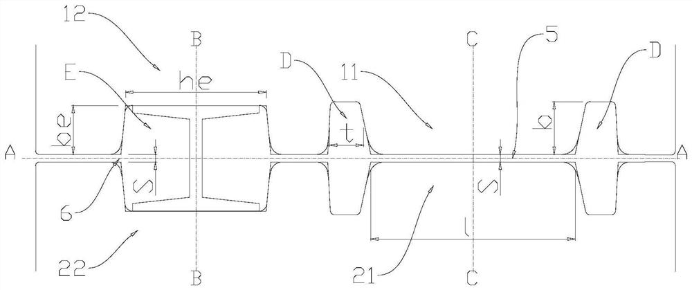 H型钢柔性轧制粗轧孔型系统及轧制方法
