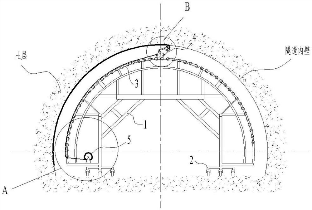 一种低震动的高铁隧道用防水板辅助铺设施工装置