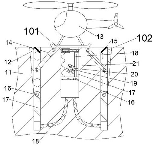 一种可挡螺旋桨风的直升机升降台
