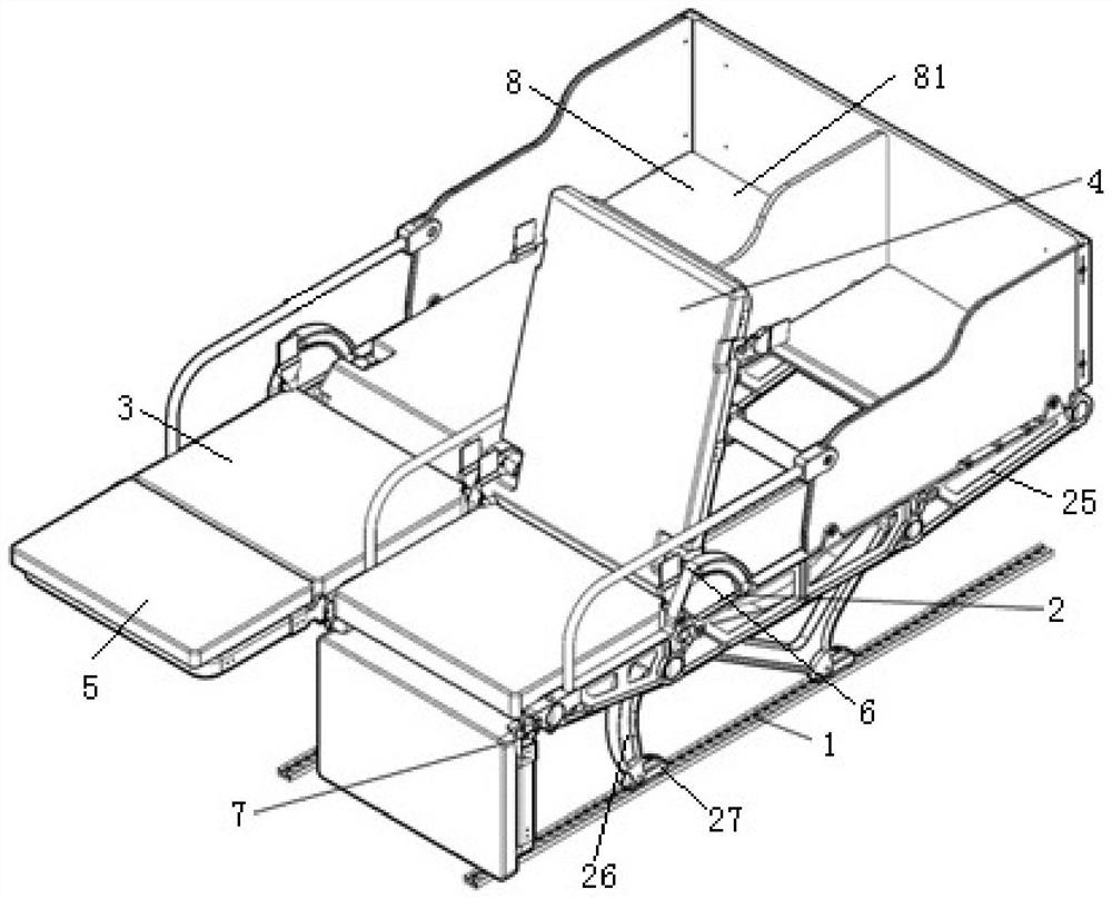 一种民航货运飞机用机组成员躺坐两用休息装置