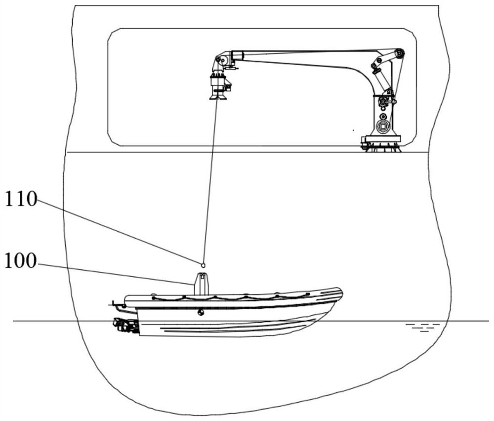 一种吊放式小艇收放装置自动化对接装置