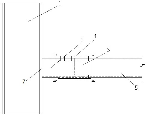 一种矩形钢梁与H形钢柱刚性连接节点及施工方法