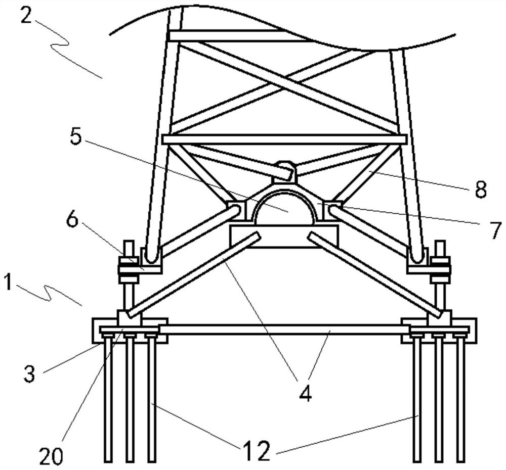 一种用于采空区的输电线路杆塔结构