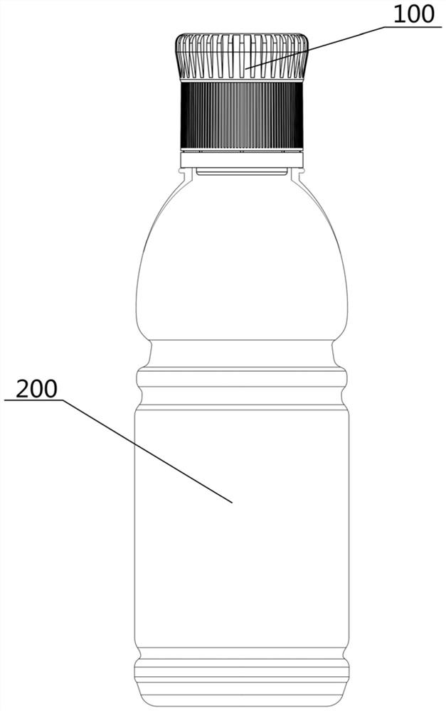 一种活塞式即配瓶盖及采用该瓶盖的瓶