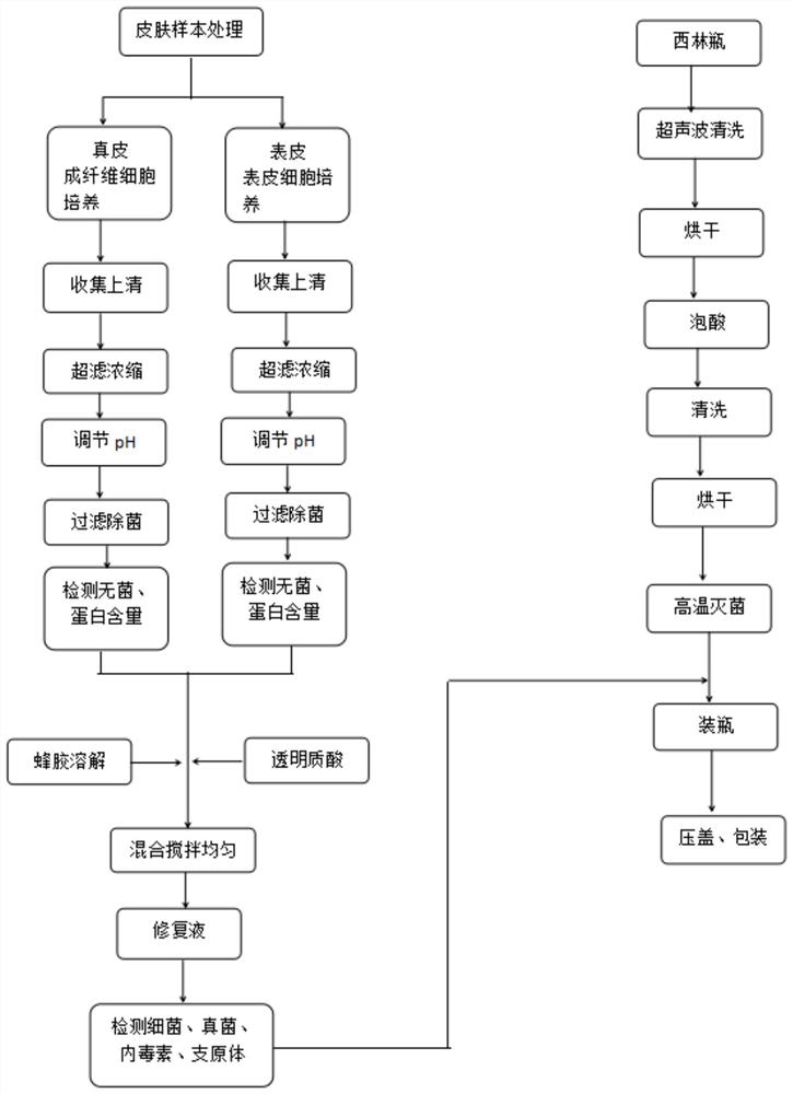 一种含有人皮肤细胞复合生长因子的修复液及其制备方法