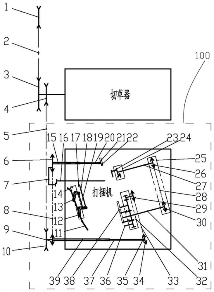 一种半喂入联合收割机后置挂载的卧式打捆机