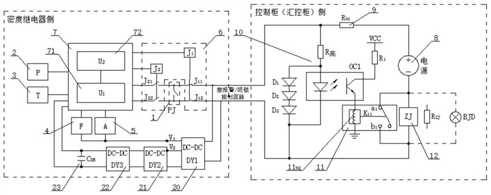 气体密度监测装置用电源及其实现方法、改造方法