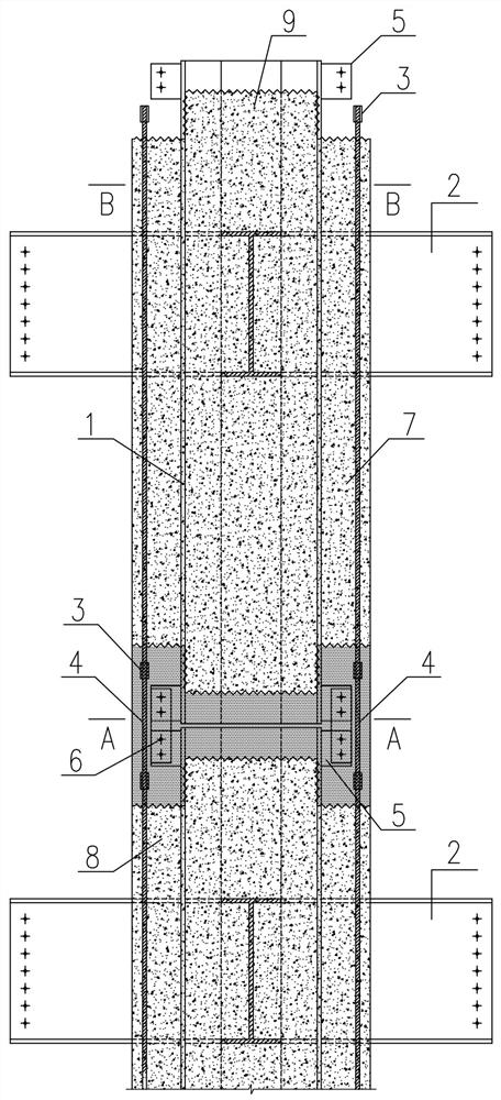 一种预制型钢砼柱上、下柱段连接的填浇混凝土方法