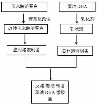 一种改性玉米醇溶蛋白制备微胶囊包埋DHA的方法