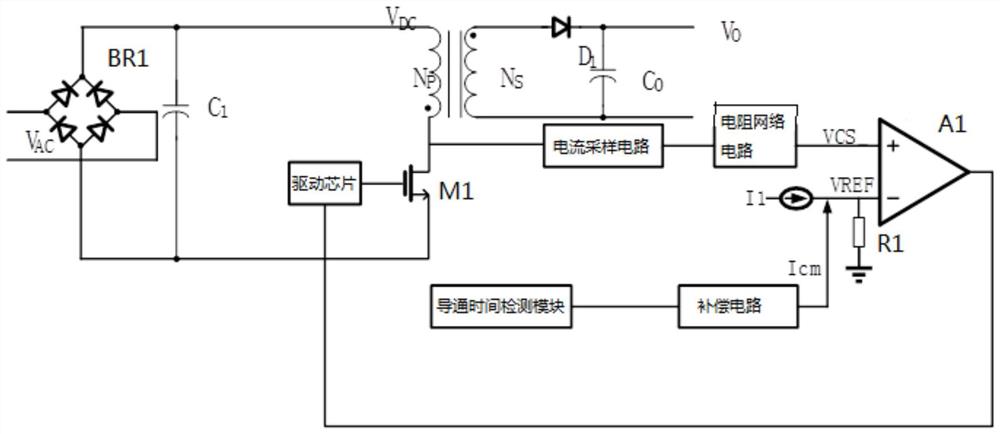 一种反激式AC/DC开关电源的线电压补偿电路