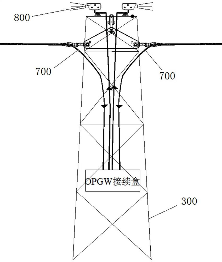 输电线路直线杆塔OPGW接续点部署结构及方法