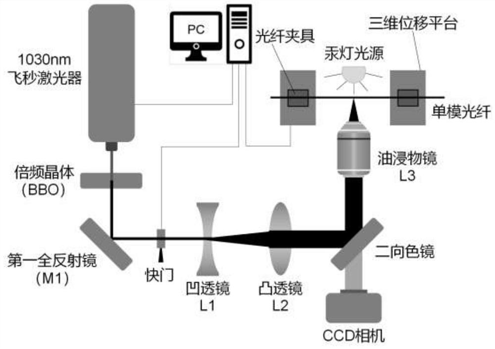 一种利用飞秒激光直写技术制备啁啾光纤光栅的方法