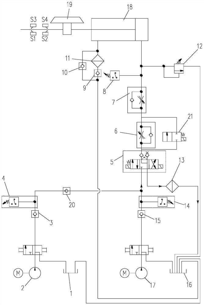 一种回转窑挡轮液压系统及其工作方法