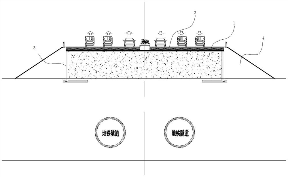 一种地铁上方特殊路基结构及其施工方法