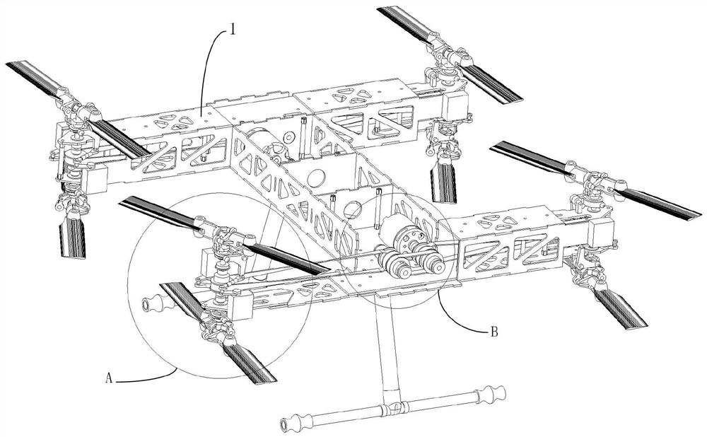一种采用剪刀式桨叶降噪的变桨距多旋翼无人机