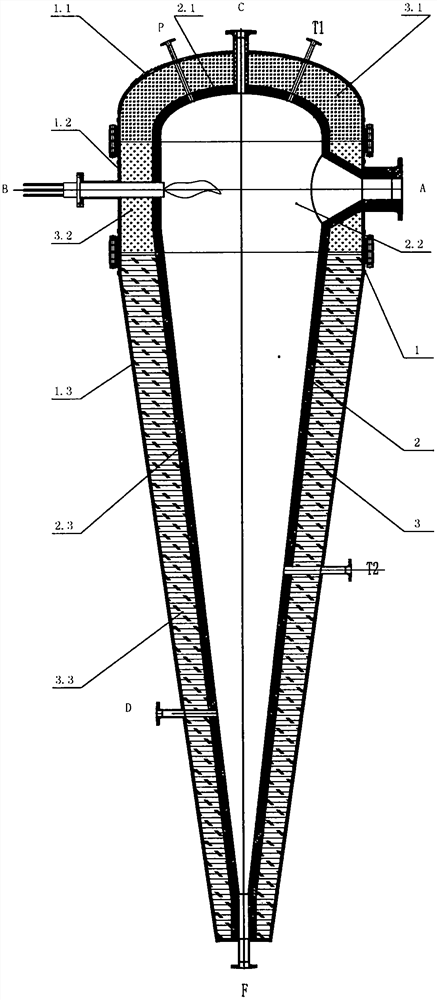 铝锭熔融雾化合成氮化铝粉体的专用雾化合成炉