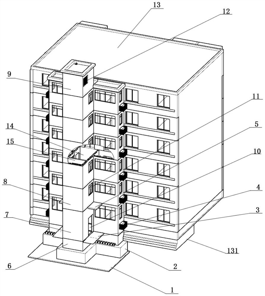 一种模块式带阳台混凝土电梯井道和施工方法