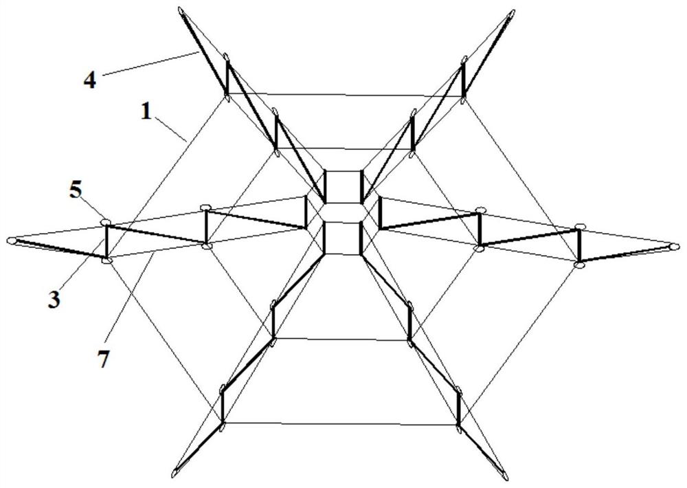 一种肋环型可折叠展开索穹顶结构