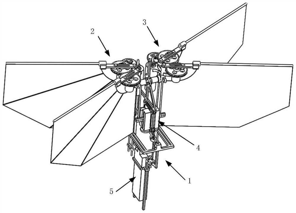 可悬停式微型仿生双扑翼飞行机器人