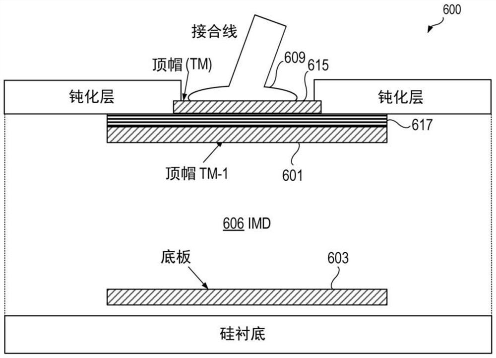 用于隔离电容器的顶帽结构