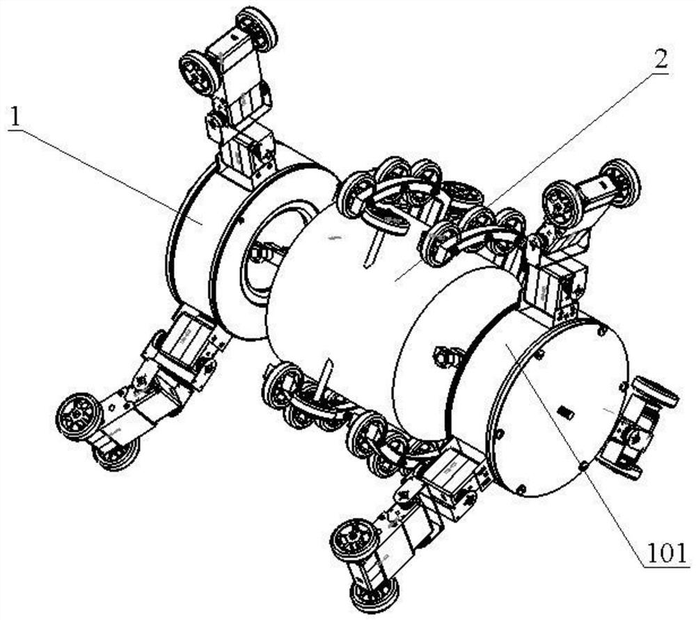 一种轮腿式变径管道内壁爬行机器人