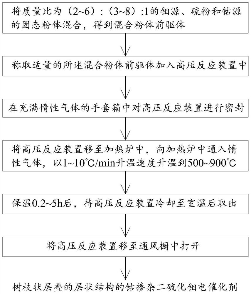 一种钴掺杂二硫化钼电催化剂、其制备方法及应用