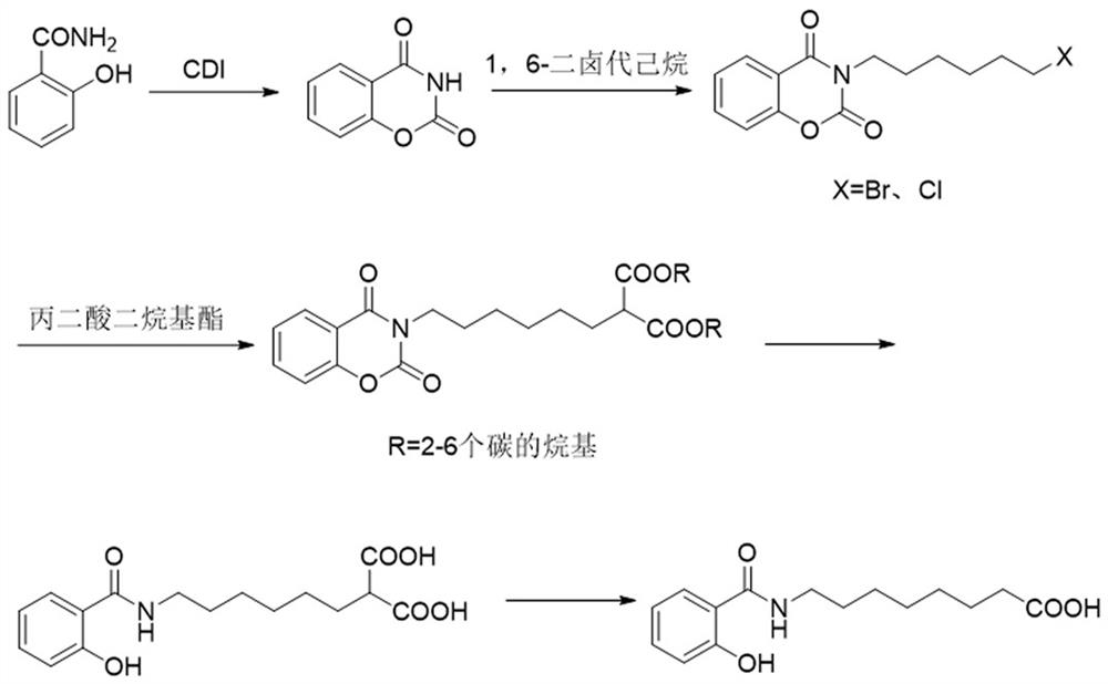 一种制备N-8-(2-羟基苯甲酰基)氨基辛酸的方法