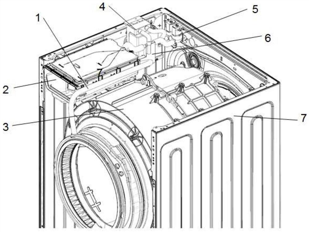 一种带厚膜蒸汽发生器及四通分流器的滚筒洗衣机