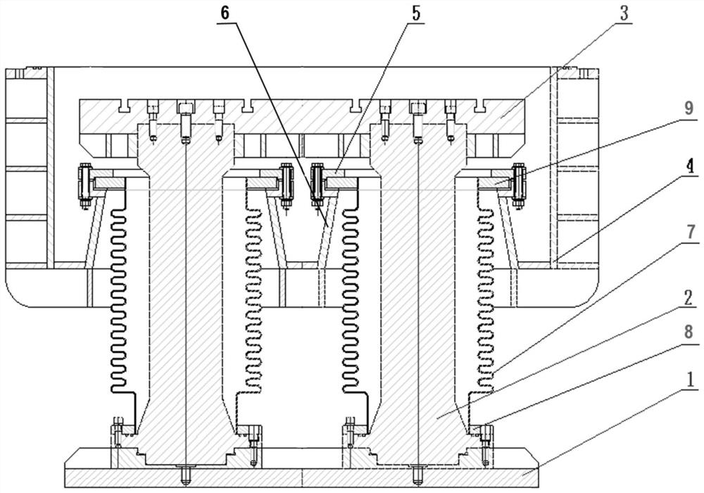 激波风洞试验舱和波纹管连接方法