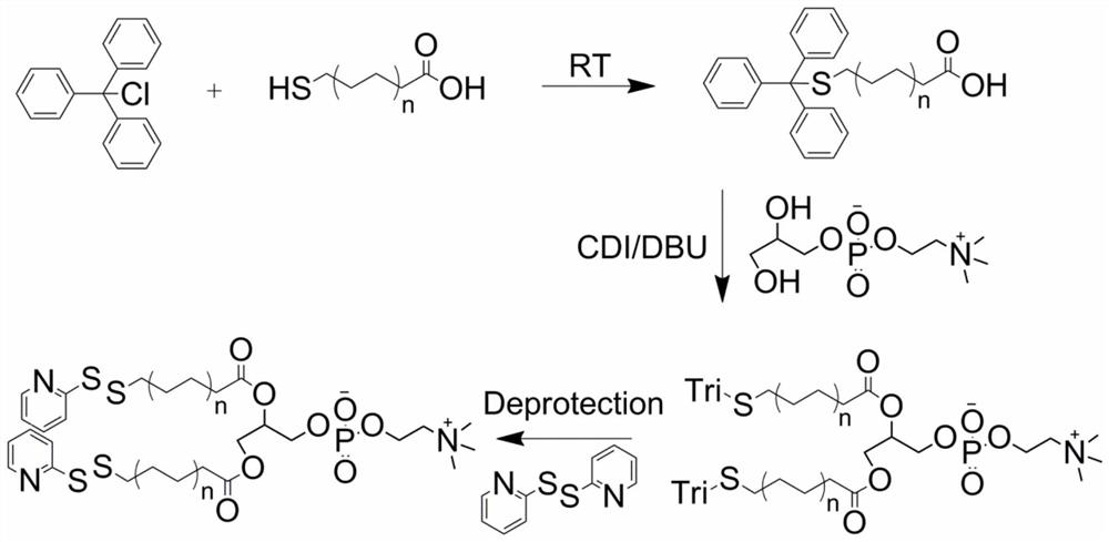一种含有π-π共轭吡啶基脂质衍生物及制备方法、应用