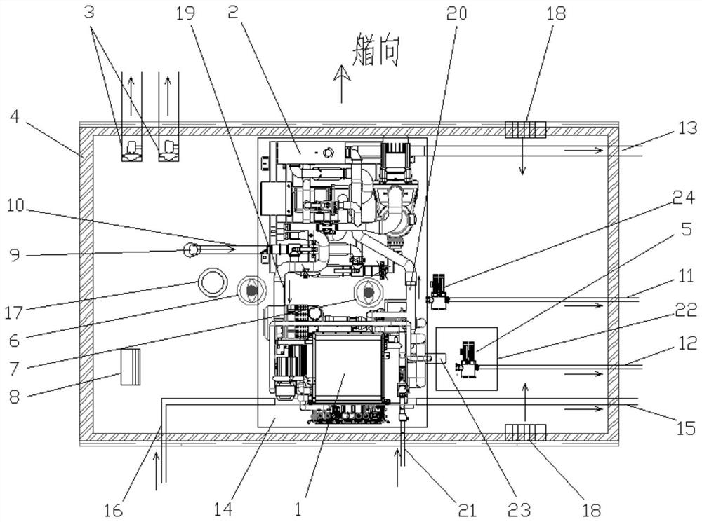 一种小型多用途氢动力船舶的机舱布置方法