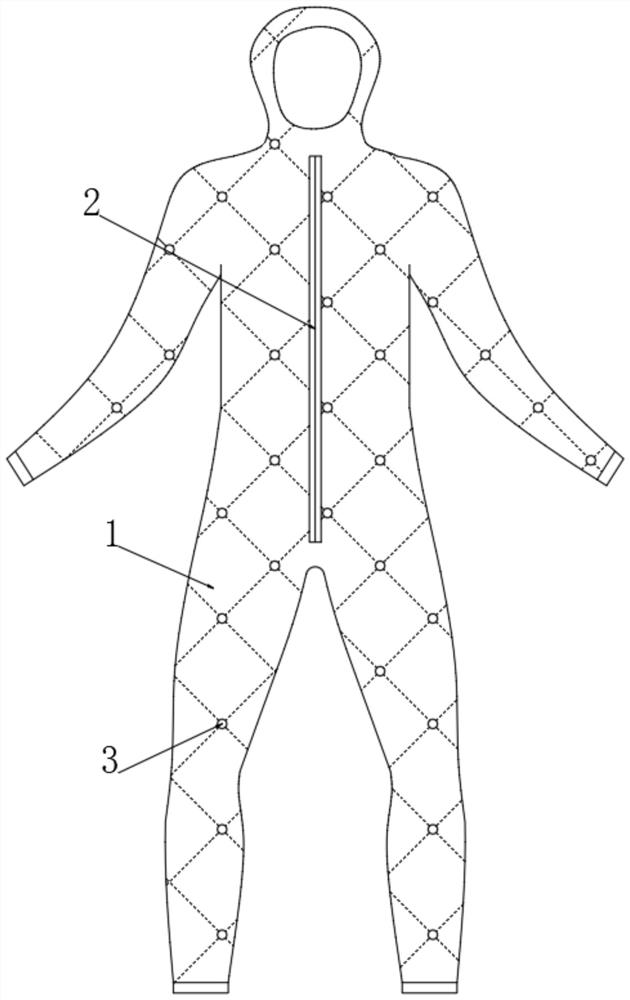 一种透气防水型多功能网格防护服