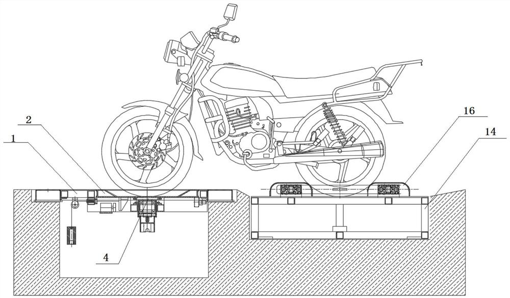 一种两轮摩托车在线转角测试装置