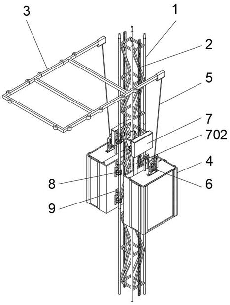 一种土木工程用便于搭建具有防护措施的施工电梯