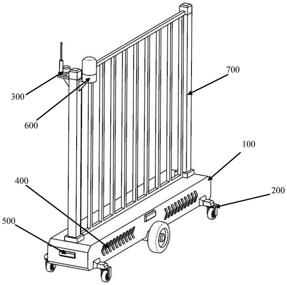 一种自走式护栏的移动底座