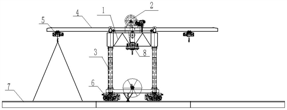 依靠前后倒轨走行的预制装配化构件架设装备及施工方法