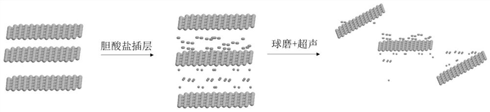 一种基于胆酸盐插层和球磨剥离的六方纳米氮化硼制备方法