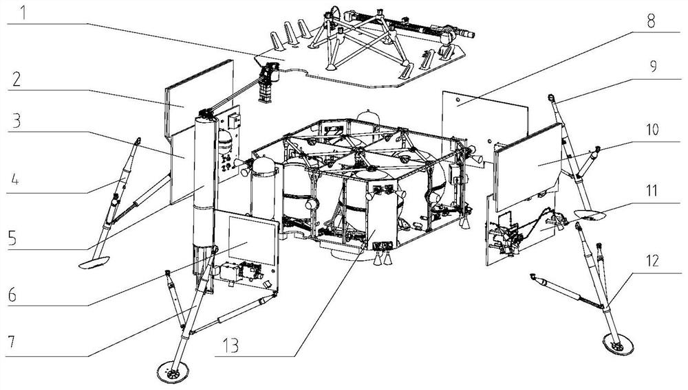 一种实现月面钻取表取采样的着陆器