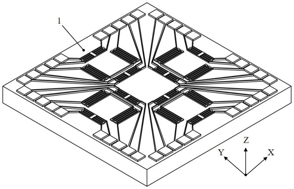 双电桥式十字型推挽流微机械z轴薄膜陀螺及其加工方法